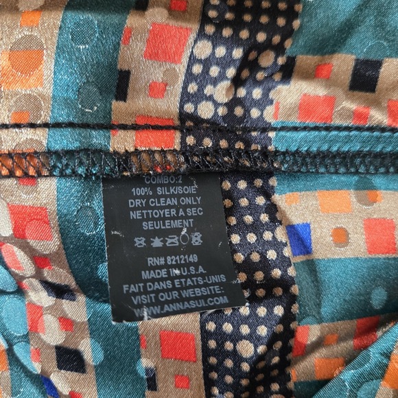 Anna Sui 2008 Silk Dress Long Sleeve Elasticized‎ Smocking  Flare Size 2 XS - Picture 5 of 8